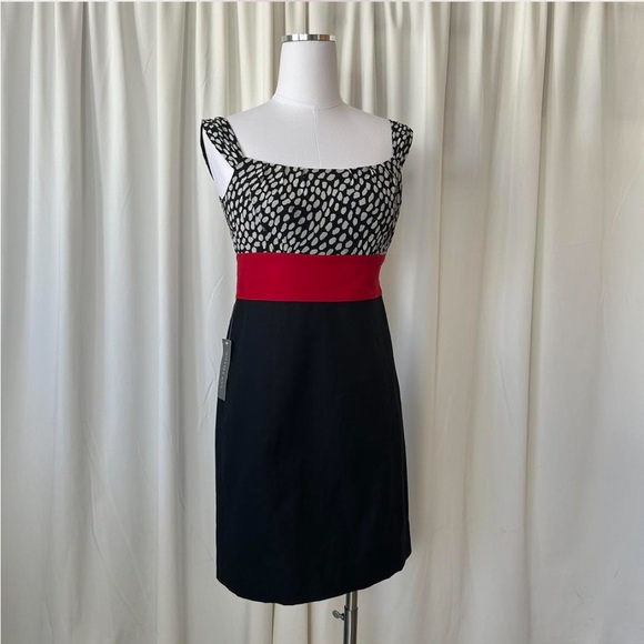 Ann Taylor Silk Blend Black and red mini dress. - Picture 5 of 8